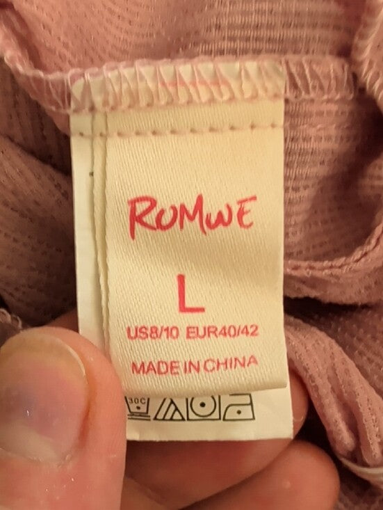 Y2K Romwe Dusty Rose Adjustable Tie-Shoulder Cropped Tank Women's Large