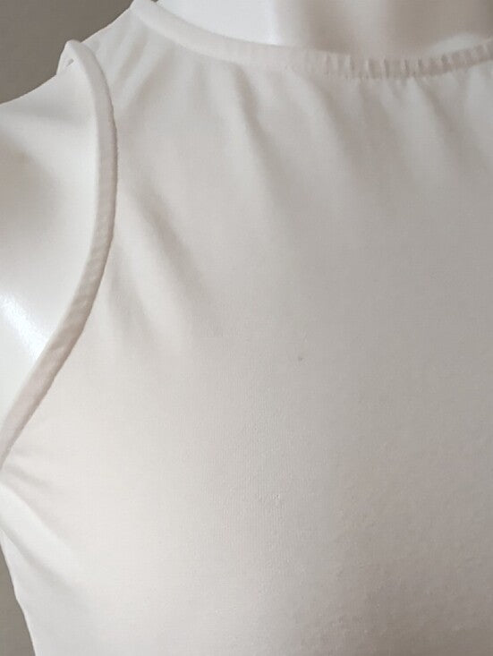 Gaze White Racerback Cropped Tank Top Women's Small