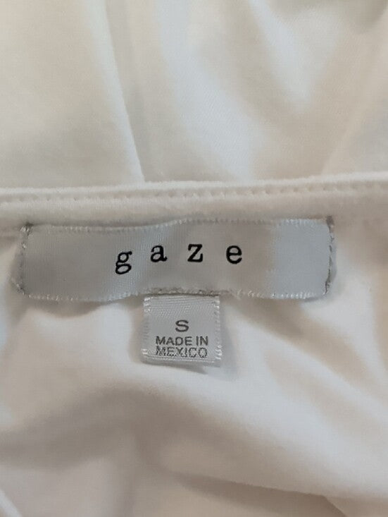 Gaze White Racerback Cropped Tank Top Women's Small