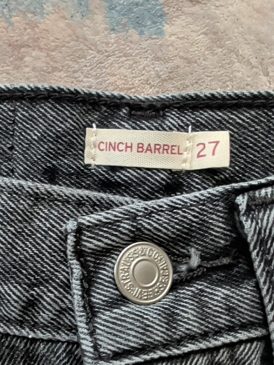 Levi's Cinch Barrel Gray-Washed Panel Denim Jeans Men's 27x31