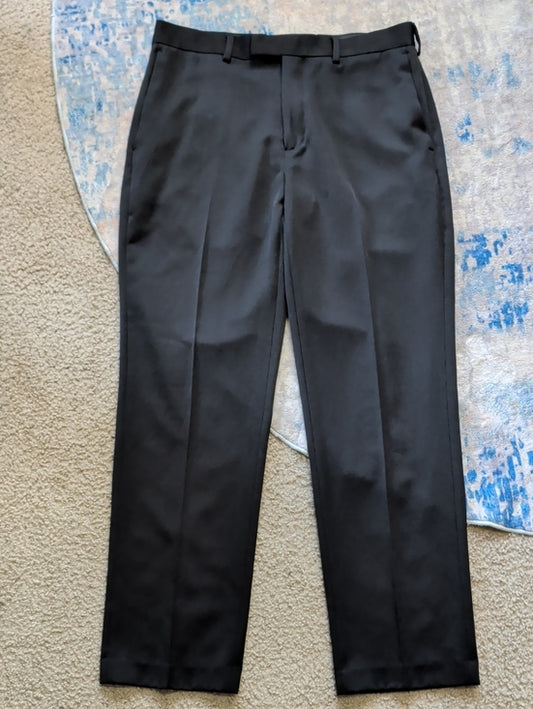 Axist Black Polyester Dress Pants - Classic Office Trousers Men's 33x32