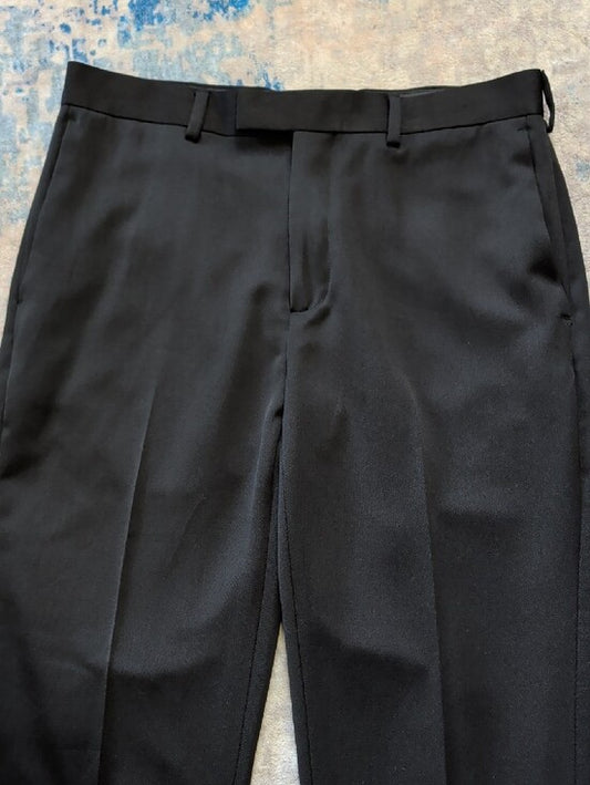 Axist Black Polyester Dress Pants - Classic Office Trousers Men's 33x32