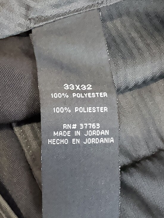 Axist Black Polyester Dress Pants - Classic Office Trousers Men's 33x32