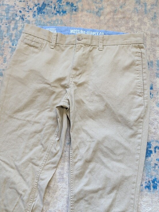 Mossimo Supply Co. Khaki Slim Straight Chino Pants Mens 34x32