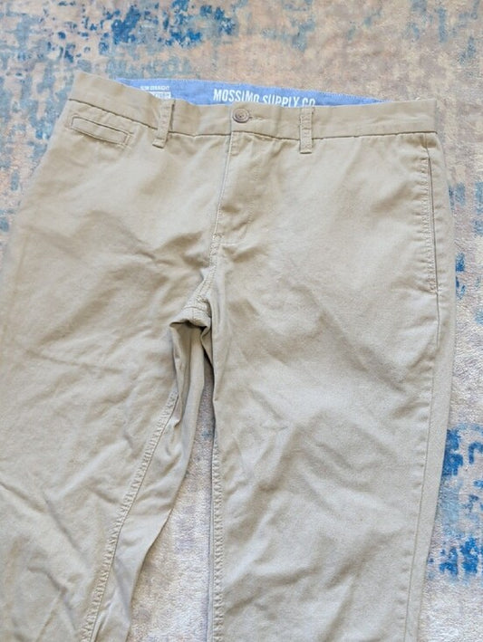 Mossimo Supply Co. Khaki Slim Straight Chino Pants Mens 34x32