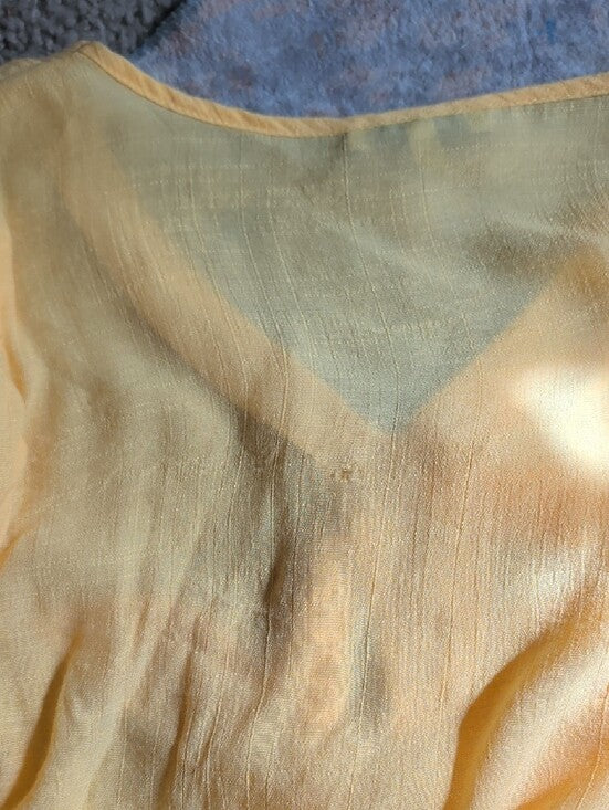 Speed Limit Sunshine Yellow Tie-Front Ruched Puff Sleeve Blouse Women's Medium