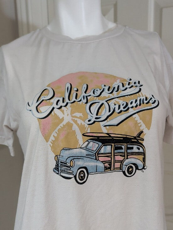 Vintage 'California Dreams' White Graphic Tee Retro Women's Large