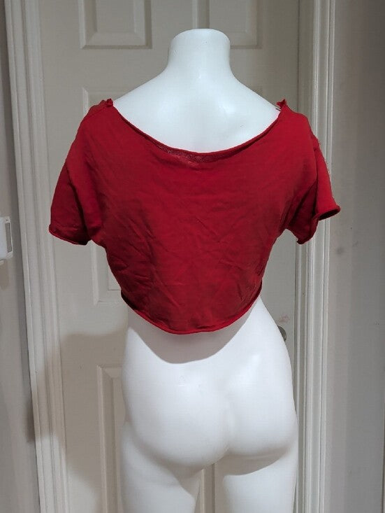 Retro Black Maria Red Crop Top Tee Women's Small Vintage