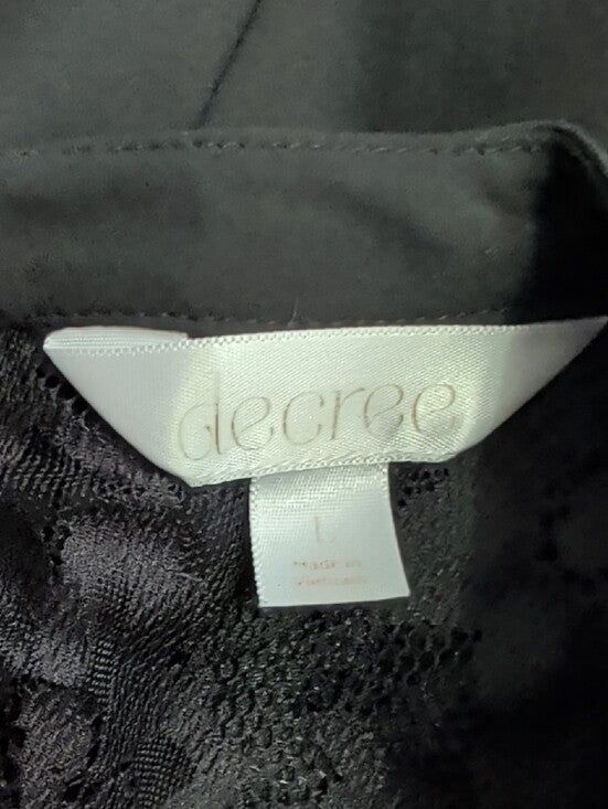 Decree Black Lace Shift Dress with Lace Yoke Women's Large