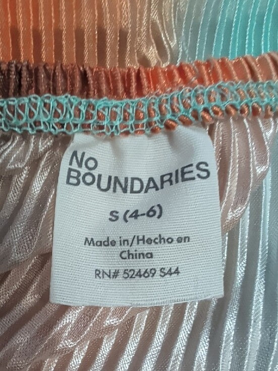 Y2K No Boundaries Aqua and Copper Striped Satin Textured Slip Dress Women's S