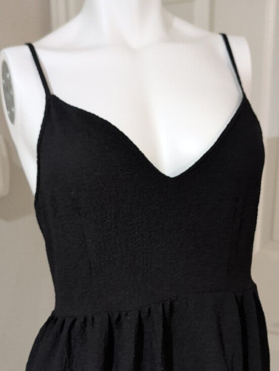 Shein Classic Black Tiered Spaghetti Strap Maxi Dress Women's Medium Tall