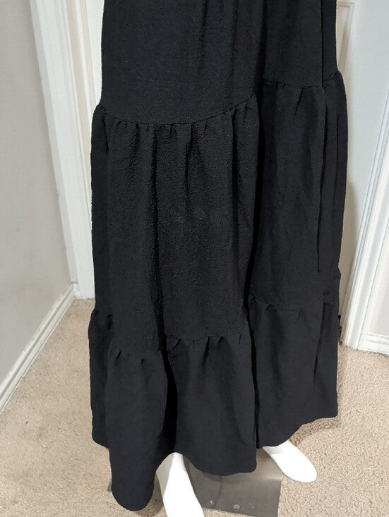 Shein Classic Black Tiered Spaghetti Strap Maxi Dress Women's Medium Tall