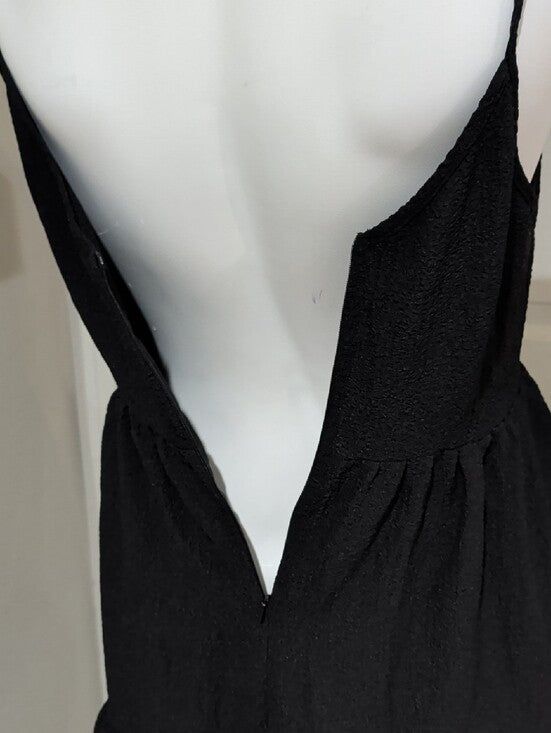 Shein Classic Black Tiered Spaghetti Strap Maxi Dress Women's Medium Tall