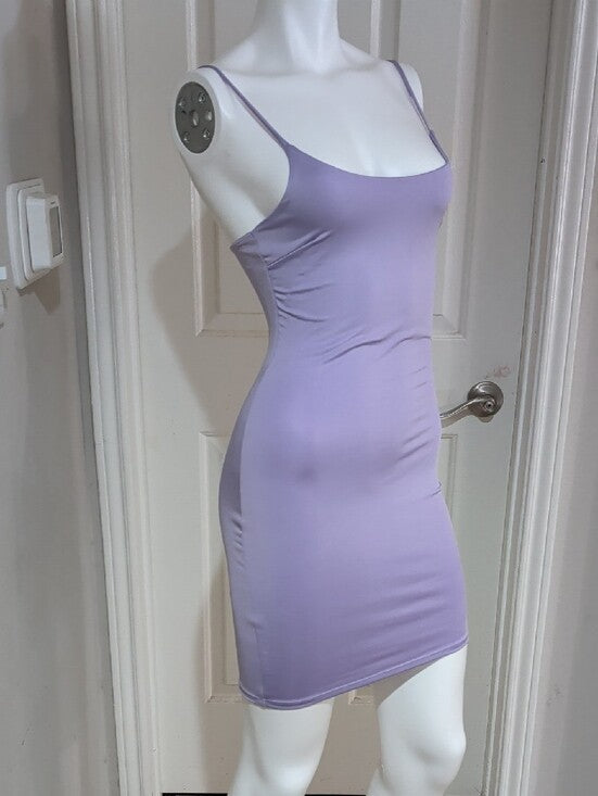 Retro MRT 1030 Lilac Bodycon Slip Dress Y2K Women's Small