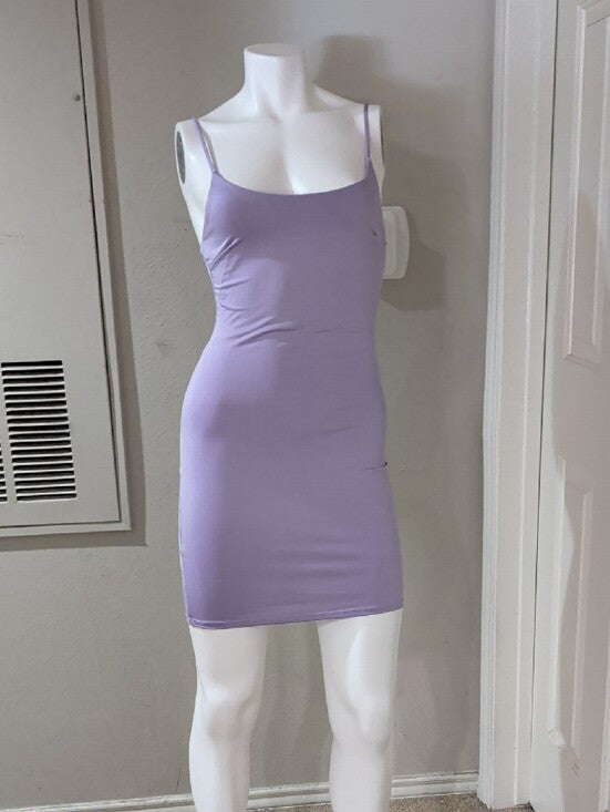 Retro MRT 1030 Lilac Bodycon Slip Dress Y2K Women's Small