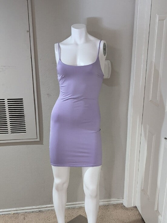 Retro MRT 1030 Lilac Bodycon Slip Dress Y2K Women's Small