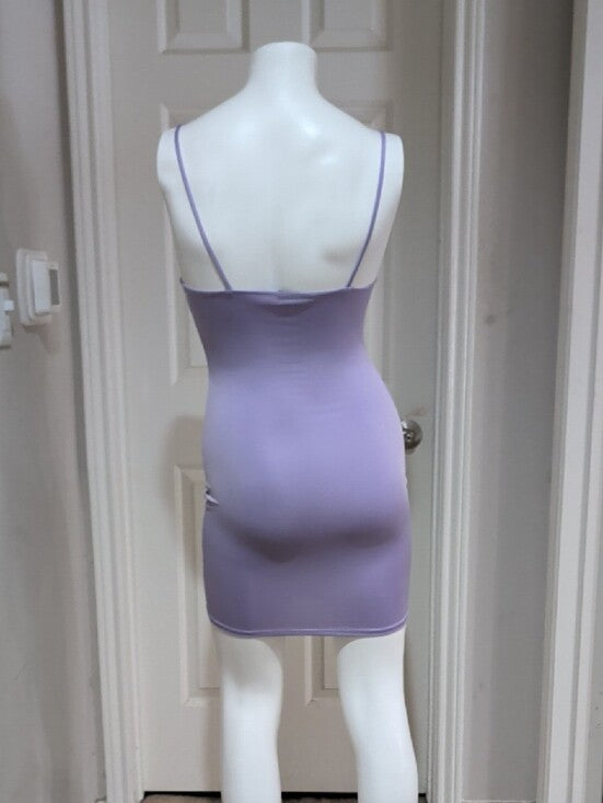 Retro MRT 1030 Lilac Bodycon Slip Dress Y2K Women's Small