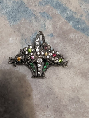 VTG Edwardian Silver Coloured Paste Giardinetti Brooch