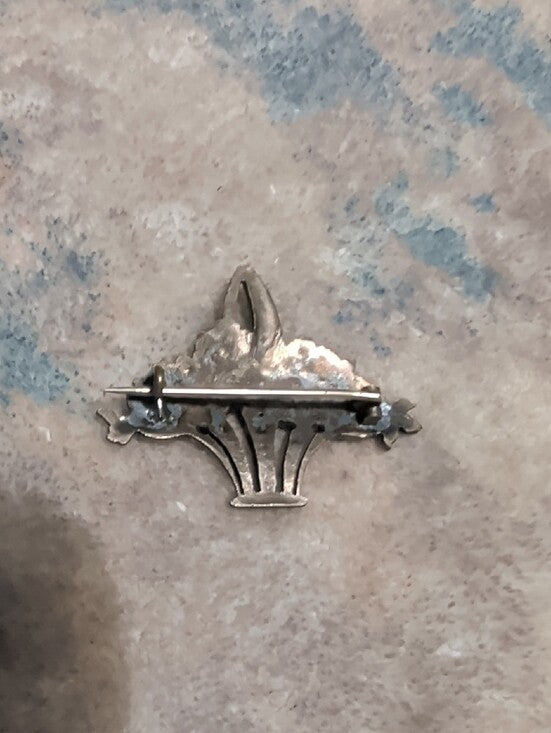 VTG Edwardian Silver Coloured Paste Giardinetti Brooch