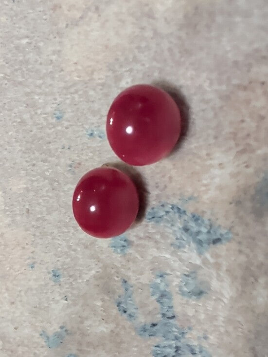 Vintage Pink Lucite Dome Screw-Back Earrings - Unbranded Retro Costume Jewelry MCM