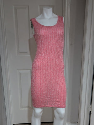 American Dream Coral Pink Sleeveless Knit Mini Dress Women's Medium Y2K