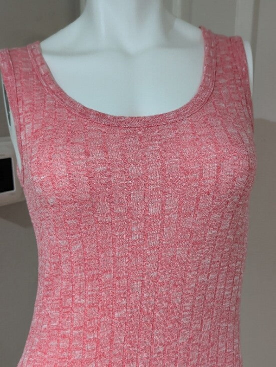 American Dream Coral Pink Sleeveless Knit Mini Dress Women's Medium Y2K