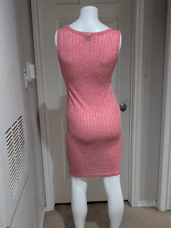 American Dream Coral Pink Sleeveless Knit Mini Dress Women's Medium Y2 – The Beagle and the Basset