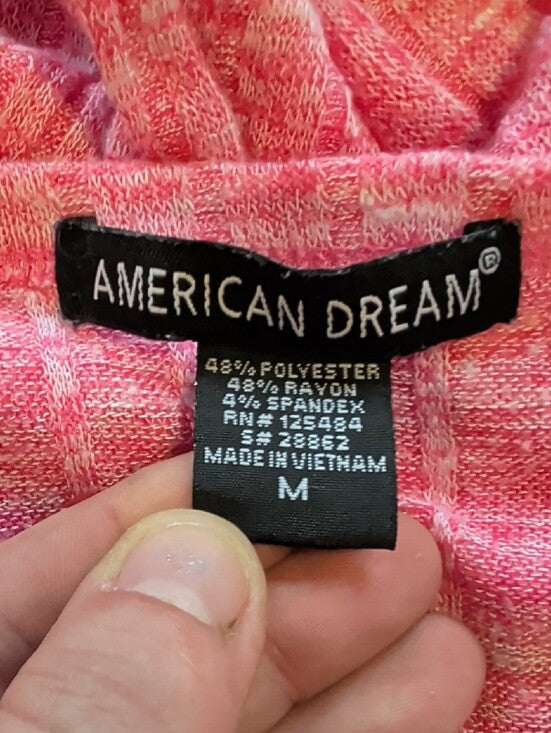 American Dream Coral Pink Sleeveless Knit Mini Dress Women's Medium Y2K