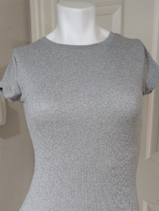 Gray Ribbed Knit Maxi Bodycon Dress - Unbranded Women's Medium y2k