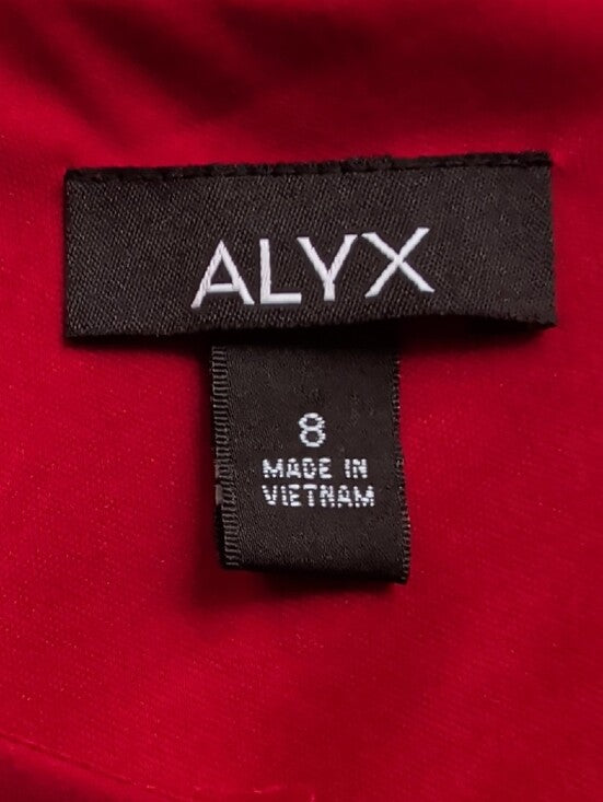 Alyx Sleeveless Red Stretch Sheath Dress with Gold Buckle Belt Women's 8