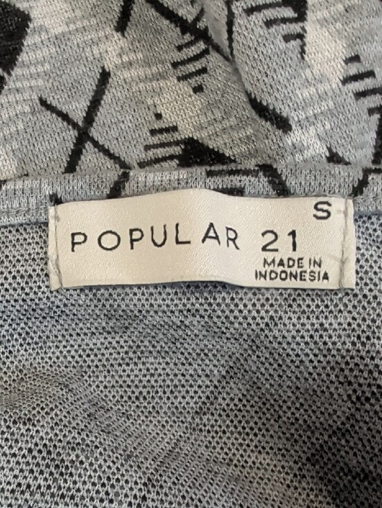 Y2K Popular 21 Argyle Pattern Slip Mini Dress in Black & Gray Retro Women's S