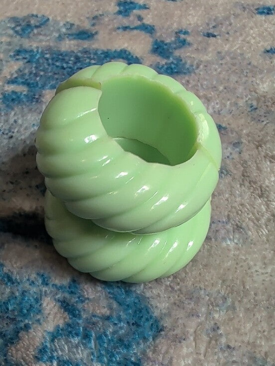 Retro Mint Green Chunky Hoop Clip-On Earrings Vintage Costume Jewelry