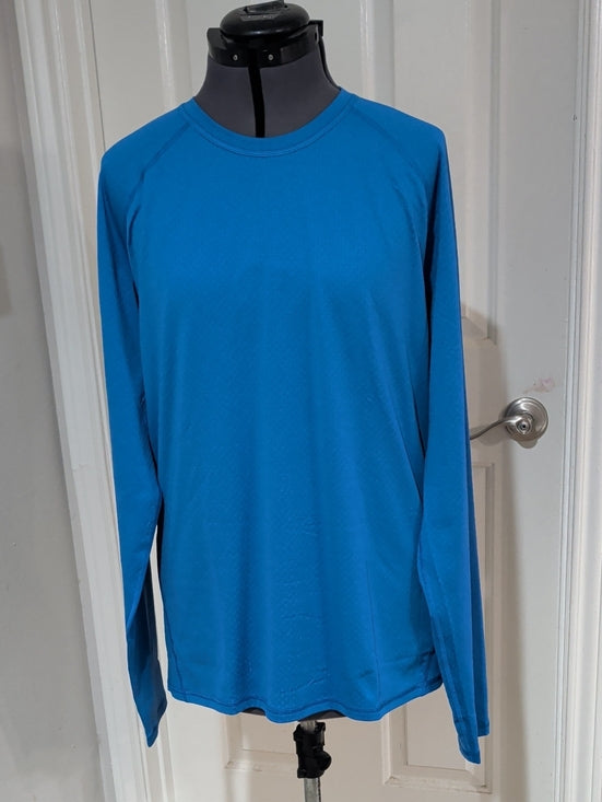 REI Blue Long Sleeve Performance Crew T-Shirt Men's Large New