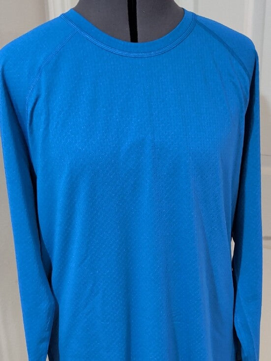 REI Blue Long Sleeve Performance Crew T-Shirt Men's Large New