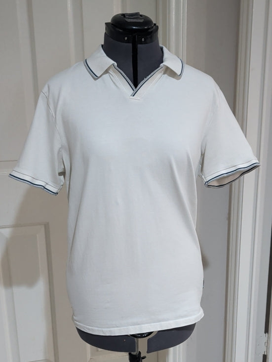 Ben Sherman White Polo with Navy Trim Men's Small