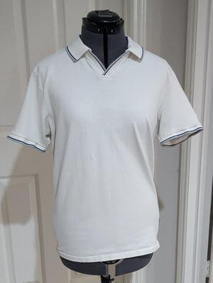 Ben Sherman White Polo with Navy Trim Men's Small
