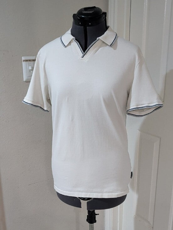 Ben Sherman White Polo with Navy Trim Men's Small