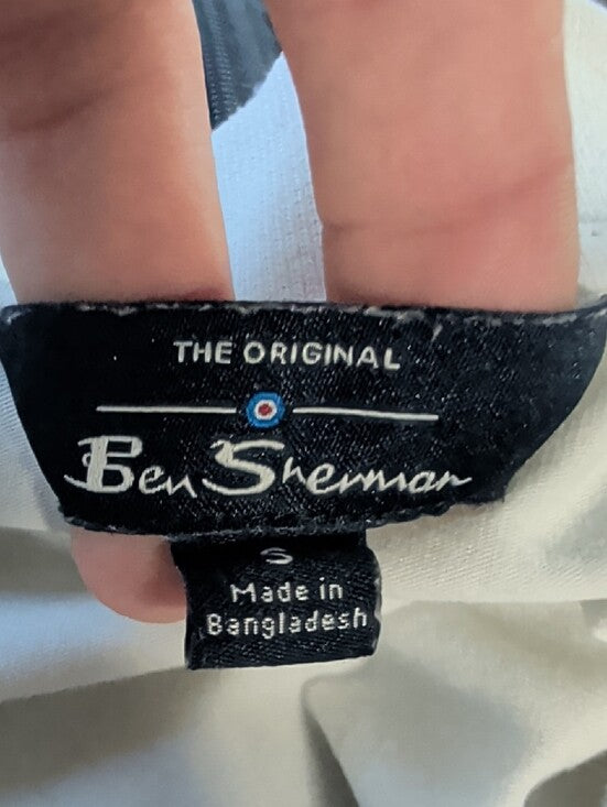 Ben Sherman White Polo with Navy Trim Men's Small