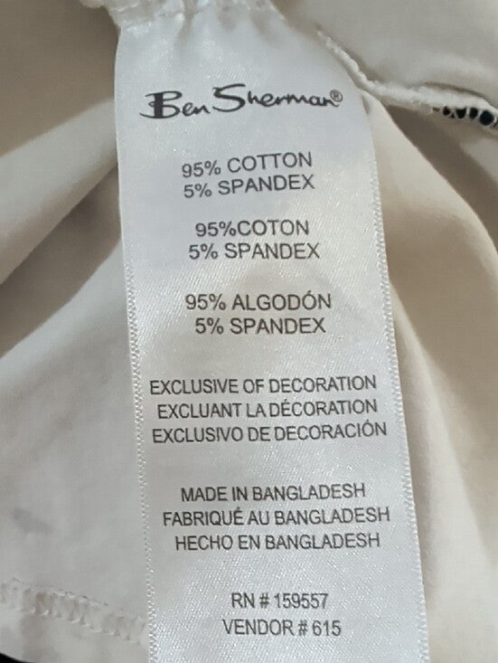 Ben Sherman White Polo with Navy Trim Men's Small