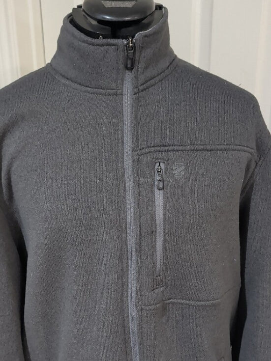 Izod Men's Black Full-Zip Fleece Jacket with Chest Zip Pocket New Men's Large
