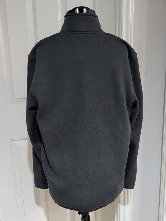 Izod Men's Black Full-Zip Fleece Jacket with Chest Zip Pocket New Men's Large