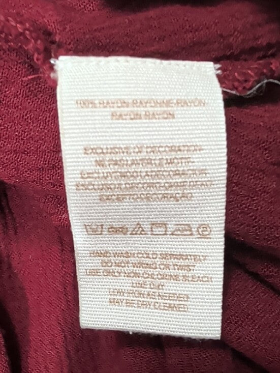 Free People Burgundy Boho Embellished Tunic Top Women's Medium