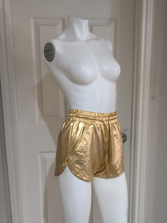 Gold Metallic Women's Athletic Shorts - Like New - Small