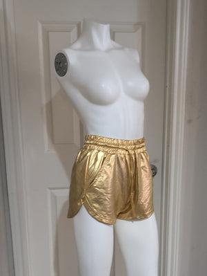 Gold Metallic Women's Athletic Shorts - Like New - Small