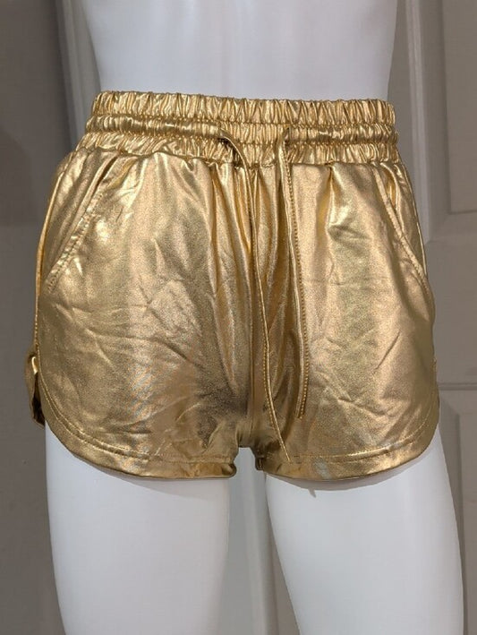 Gold Metallic Women's Athletic Shorts - Like New - Small