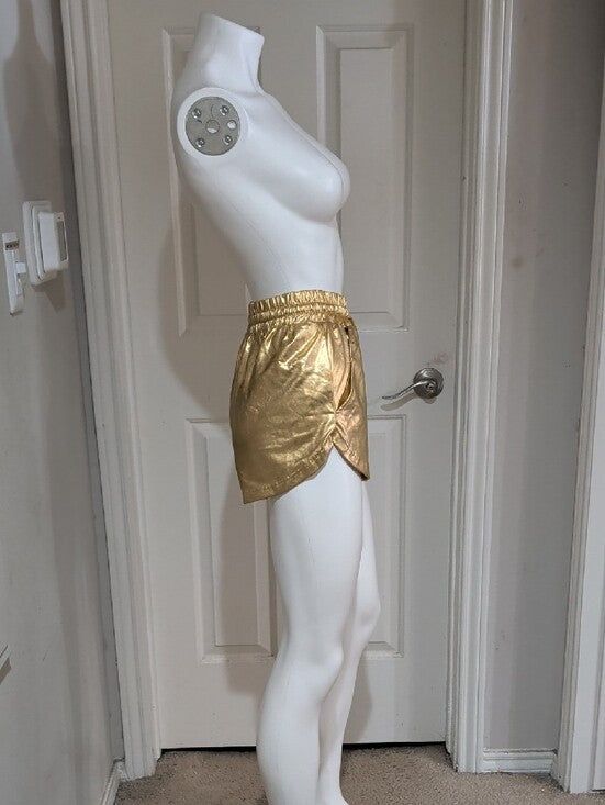 Gold Metallic Women's Athletic Shorts - Like New - Small