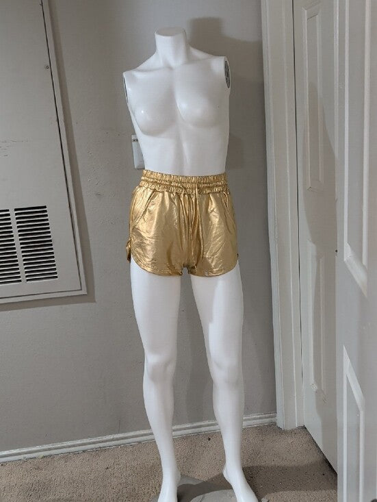 Gold Metallic Women's Athletic Shorts - Like New - Small