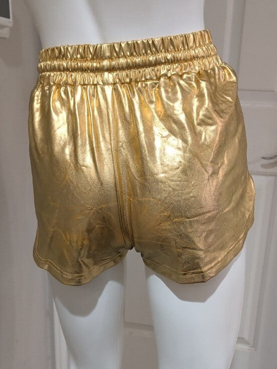 Gold Metallic Women's Athletic Shorts - Like New - Small