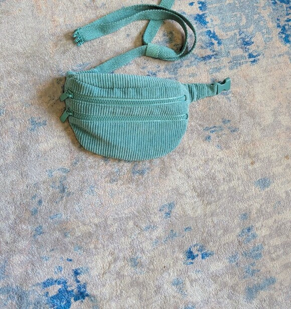 Wild Fable Corduroy Sage Green Adjustable Waist Bag Fanny Pack