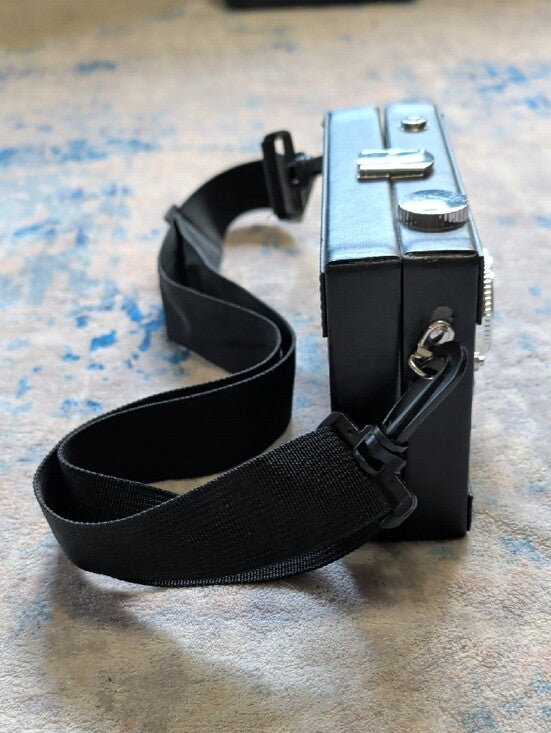 Vintage-Style Black Compact Film Camera Purse with Shoulder Strap - Lydia Camera Crossbag